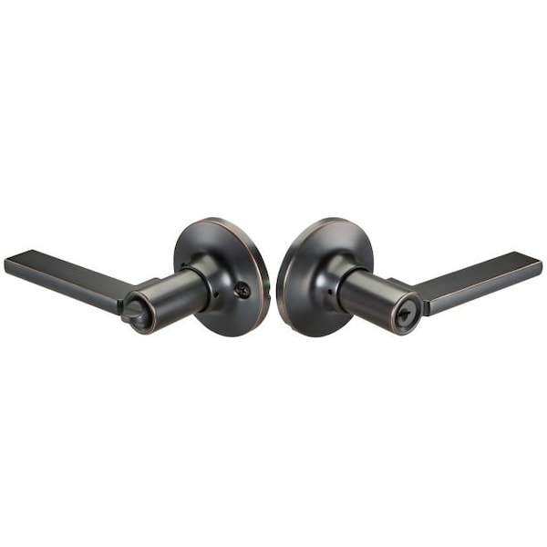 Yale Entry Lock Seabrook Lever Round Rose Kwikset Keyway Oil Rubbed Bronze SBE10BP6 - main